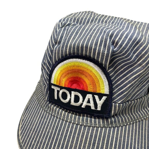 Vintage TODAY Show NBC Rainbow Patch Railroad Engineer Hat TV One Size - Picture 2 of 8